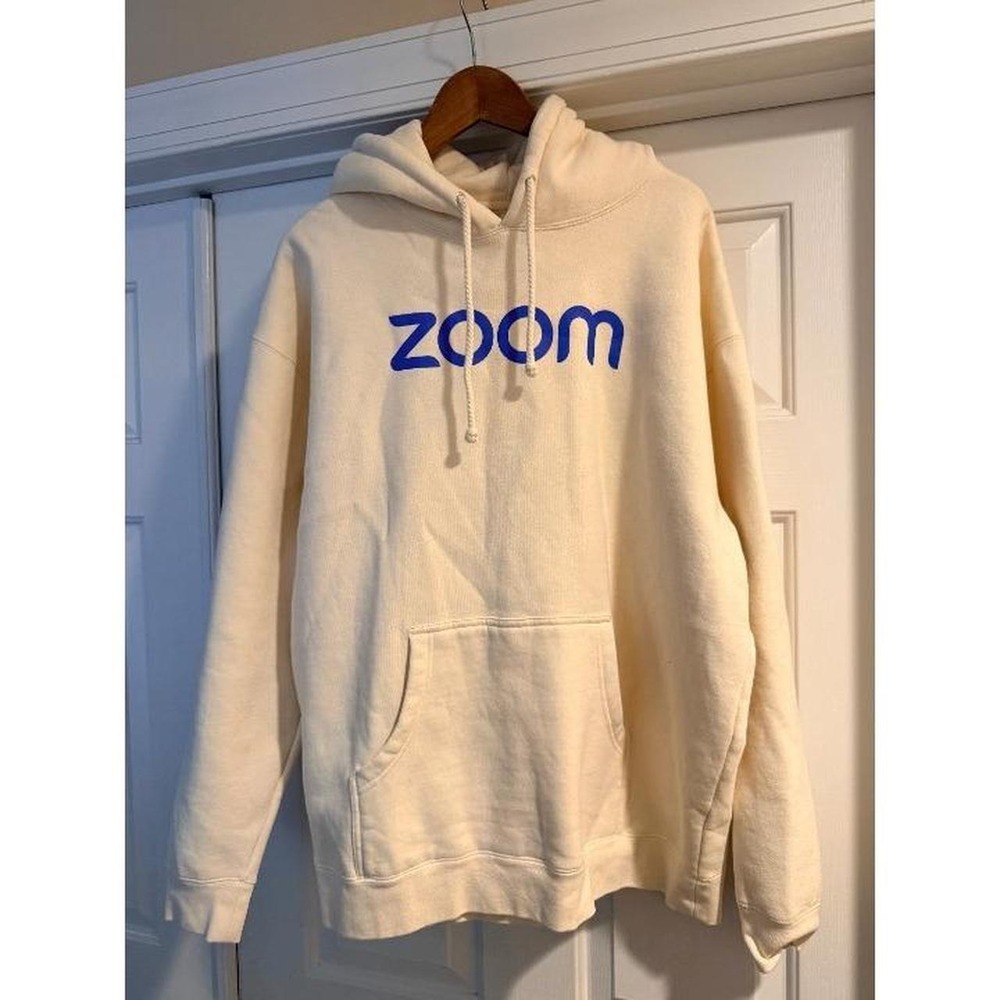 Cream/Beige ZOOM Sweatshirt Hoodie/Hoody Size XL